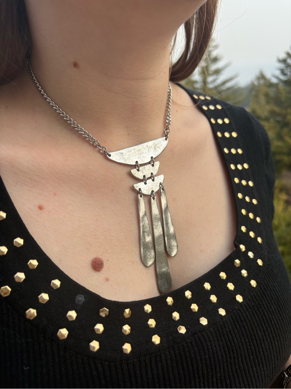 Silver Art Necklace